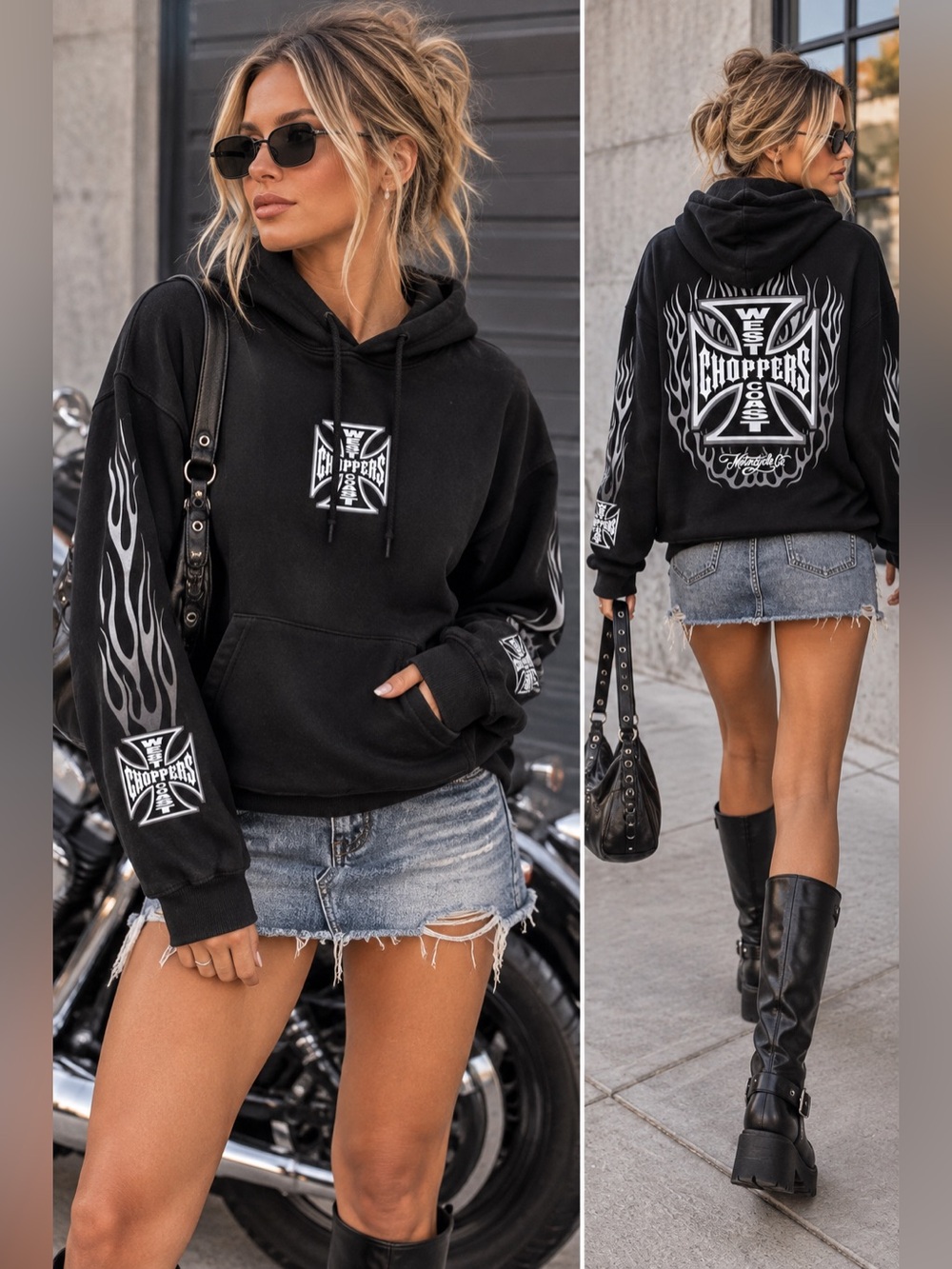 West Coast Choppers Hoodie Jessie James Y2K unisex small NWOT